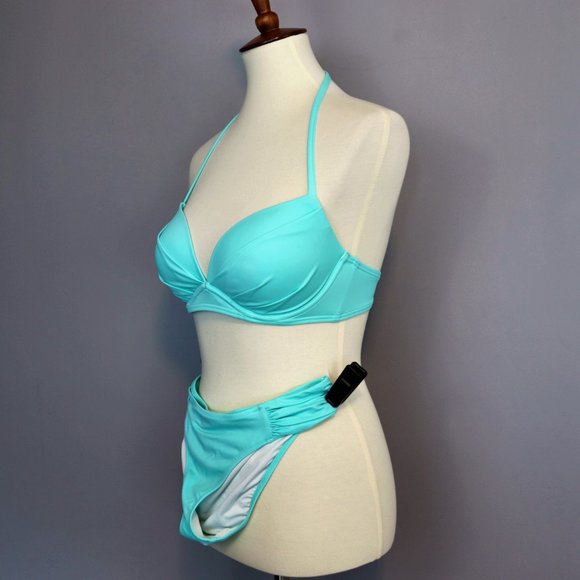 Victoria Secret 32D TOP + BOTTOM Med Knockout Bombshell Angel Convertible Bikini - Picture 6 of 11